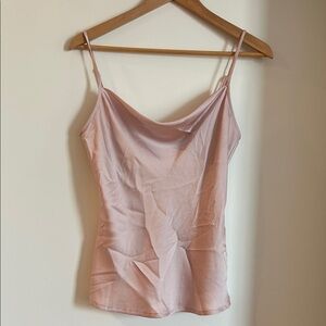 Express Blush Pink Satin Cowl-Neck Camisole